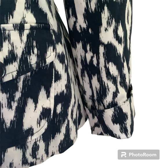 Chicos Navy Ikat Cotton Lined Jacket - Picture 2 of 6